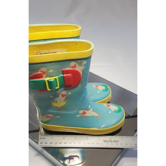 Sun Squad Gardening Boots Kids Size 9/10 Blue Sharks Print Design - Picture 8 of 9